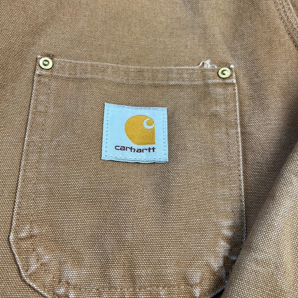 Vintage Tan CARHARTT Blanket Lined Barn Chore JACKET Mens Rugged Brown - Picture 9 of 11